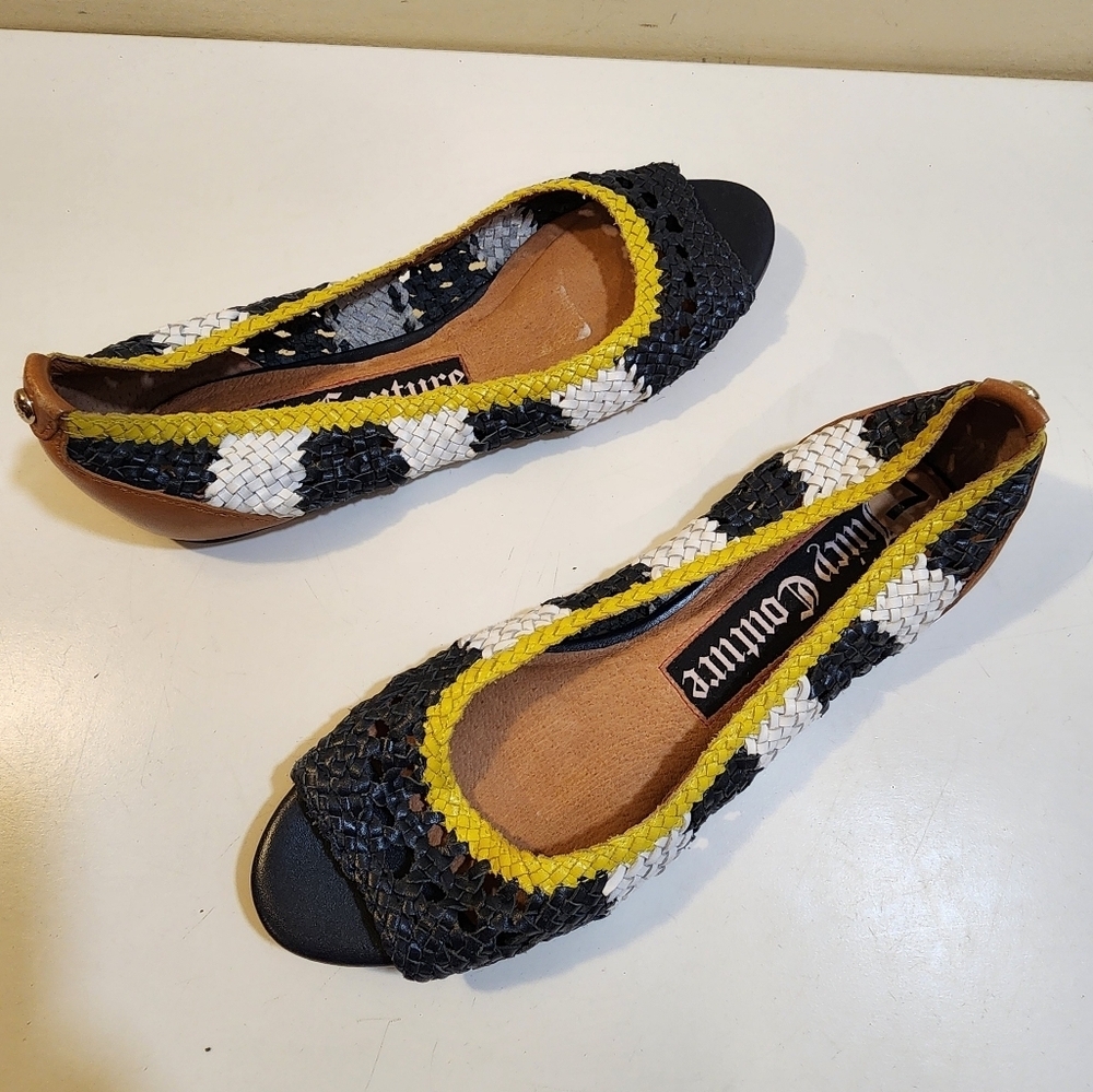 JUICY COUTURE Open toe Slip on Crochet Flat Casual Shoes size 7